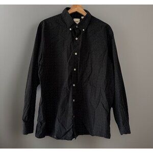 ROWM Button Up Shirt Mens XL Black AOP Performance Travel Stretch Office Casual